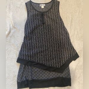 Mirror Image Black and White Patterned Top